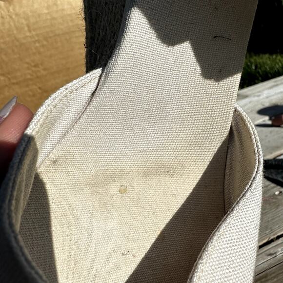 Reformation Camilla Lace Up Wedge Espadrille Sandals Linen Closed Toe Cream 7M - Picture 5 of 6